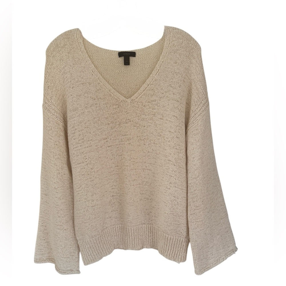 J. Crew Women's Cream V-Neck Sweater